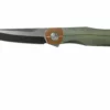 Bestech Thyra BT2106E Green Stonewashed Titanium, Copper Bolster, Two Tone Black Navaja, Diseño Kombou