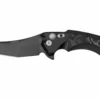 Hogue X5 3.5" Wharncliffe 34569 Buttonlock Flipper Navaja, Black Finish