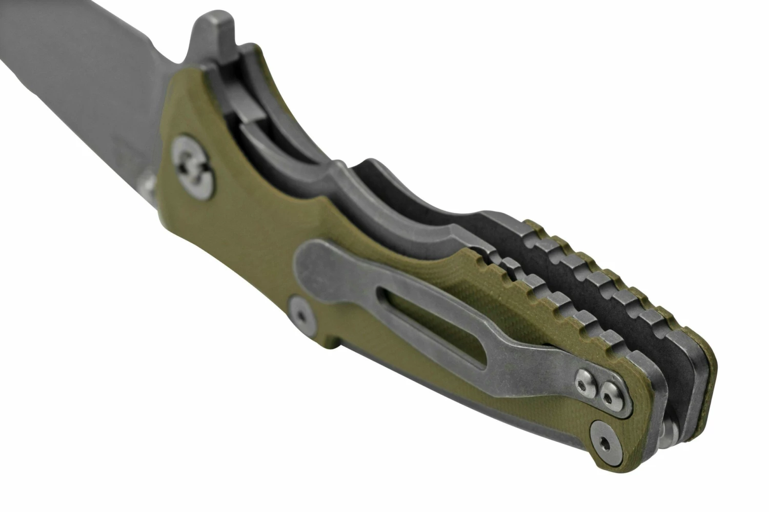 Rick Hinderer Eklipse 3.0" 20CV Working Finish Harpoon Spanto OD Green, Navaja 4 Rick Hinderer Eklipse 3.0" 20CV Working Finish Harpoon Spanto OD Green, Navaja - Imagen 4