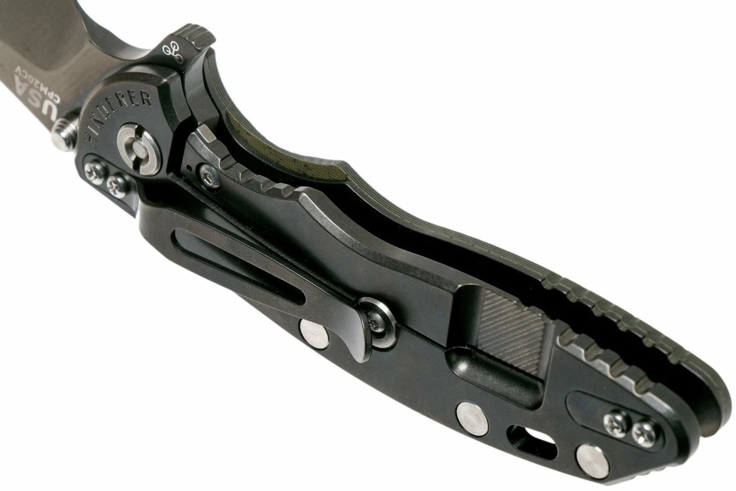 Rick Hinderer XM-18 3.5 Wharncliffe Fatty 20CV, Black/OD-green G10 Navaja" 5 Rick Hinderer XM-18 3.5 Wharncliffe Fatty 20CV, Black/OD-green G10 Navaja" - Imagen 5