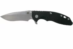 Rick Hinderer XM18 3.5” Recurve, CPM 20CV, Stonewash, Black G10, Navaja