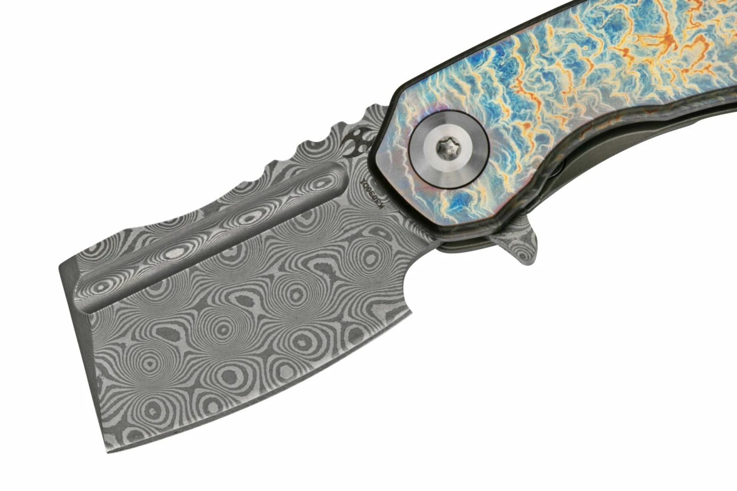 Kansept Mini Korvid K3030A2 Damascus, Lightning Strike Titanium Navaja, Diseño Justin Koch 3 Kansept Mini Korvid K3030A2 Damascus, Lightning Strike Titanium Navaja, Diseño Justin Koch - Imagen 3