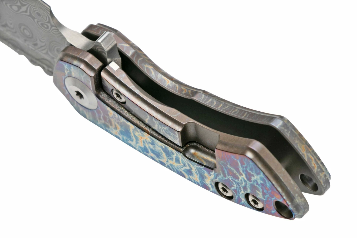 Kansept Mini Korvid K3030A2 Damascus, Lightning Strike Titanium Navaja, Diseño Justin Koch 5 Kansept Mini Korvid K3030A2 Damascus, Lightning Strike Titanium Navaja, Diseño Justin Koch - Imagen 5