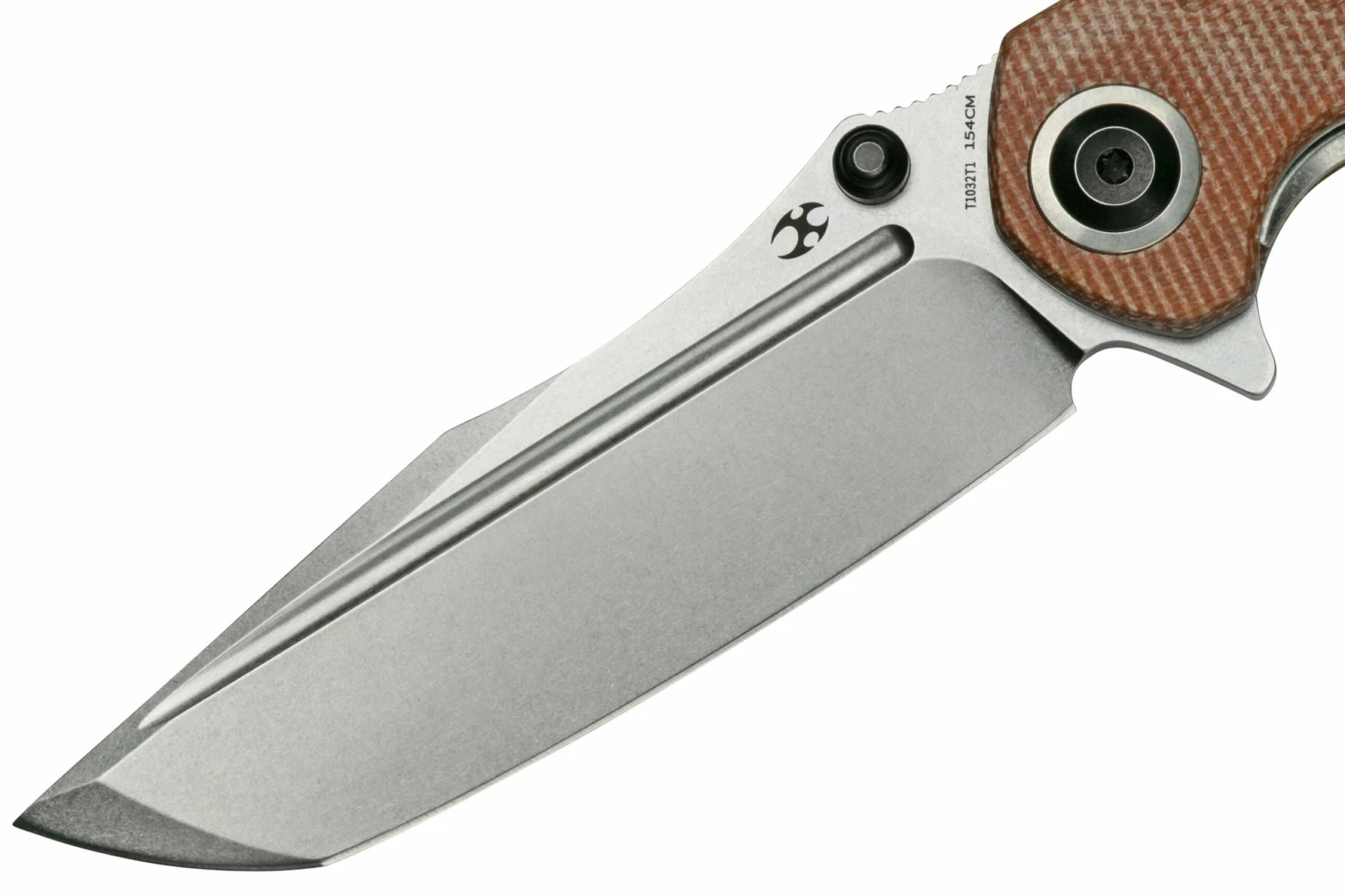 Kansept Pretatout T1032T1 Stonewashed Tanto 154CM, Brown Micarta Navaja, Diseño Kmaxrom 3 Kansept Pretatout T1032T1 Stonewashed Tanto 154CM, Brown Micarta Navaja, Diseño Kmaxrom - Imagen 3