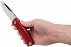 LionSteel ROK Satin Red Aluminio ROK A RS Navaja -ES Cuchillos Ventas 2024 LI ROK A RS 09 lionsteel rok scaled