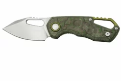 MKM Isonzo FX03-3CJ Clip Point Stonewashed, Jungle Wear Carbon Fibre Navaja, Diseño De Jesper Voxnaes