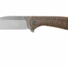 QSP Knife Pelican QS118-A2 Satin, Textured Brown Micarta Navaja