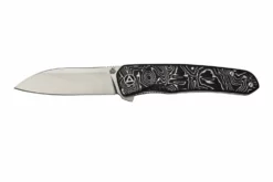 QSP Knife Otter QS140-A1 Satin, Aluminum Foil Carbonfiber Navaja