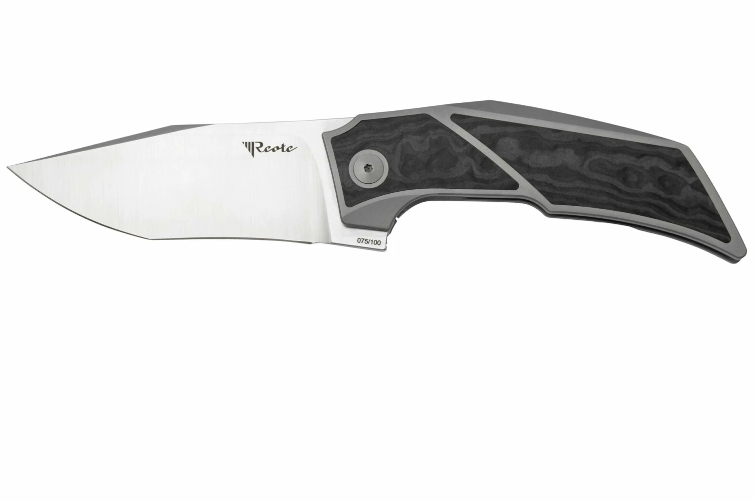 Reate T3500 Bead Blast Titanium, FatCarbon Black Camo Navaja, Diseño De Tashi Bharucha 1 Reate T3500 Bead Blast Titanium, FatCarbon Black Camo Navaja, Diseño De Tashi Bharucha