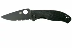 Spyderco Tenacious Lightweight Black C122PSBBK FRN Navaja Parcialmente Dentada