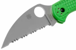 Spyderco Salt 2 Green Wharncliffe LC200N C88FSWCGR2 Serrated Navaja -ES Cuchillos Ventas 2024 SPC88FSWCGR2 03 spyderco scaled
