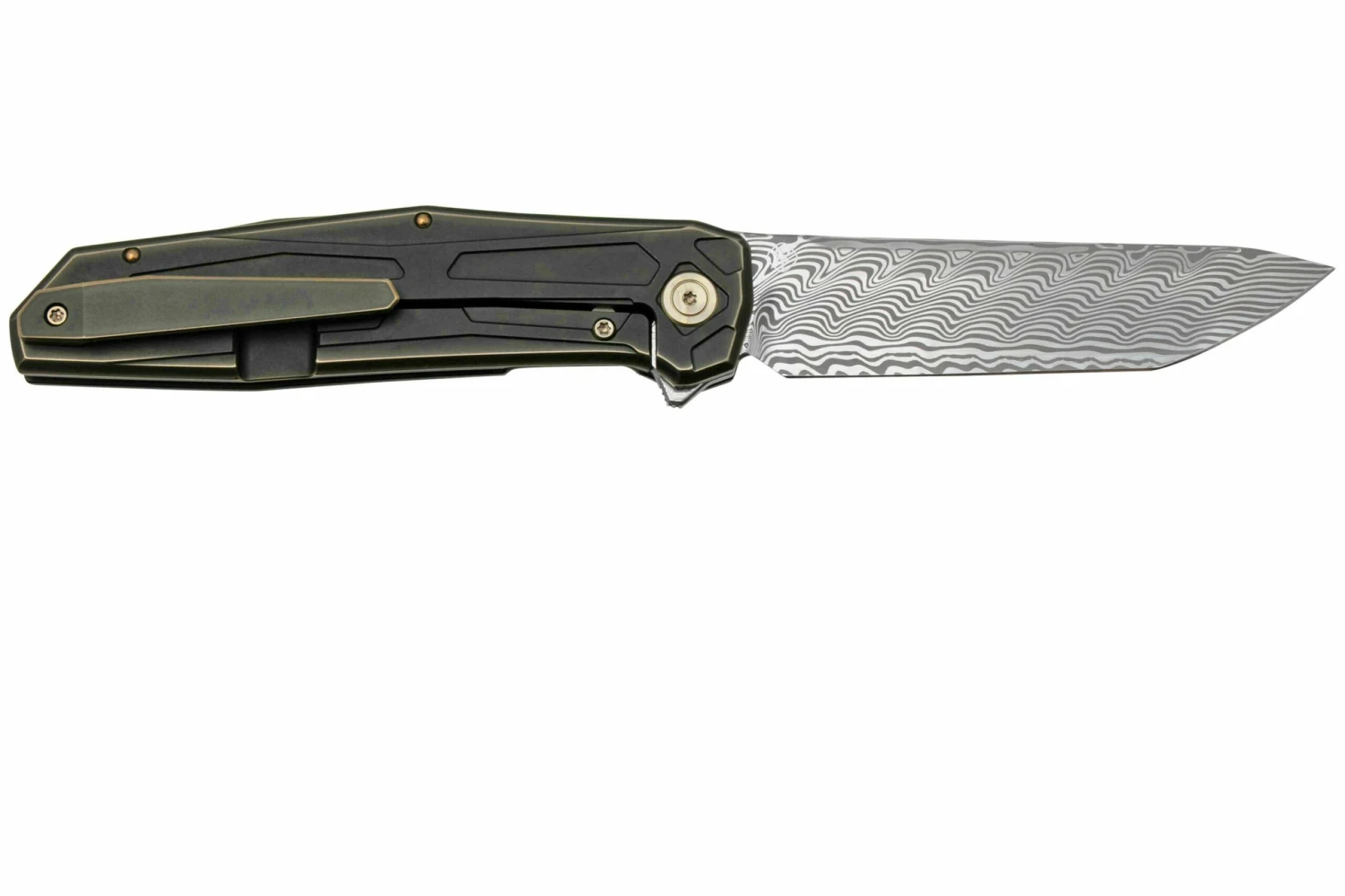 WE Knife Shadowfire WE22035 Bronze And Black Titanium, Hakkapella Damaststeel, Navaja, Diseño De Rafal Brzeski 2 WE Knife Shadowfire WE22035 Bronze And Black Titanium, Hakkapella Damaststeel, Navaja, Diseño De Rafal Brzeski - Imagen 2