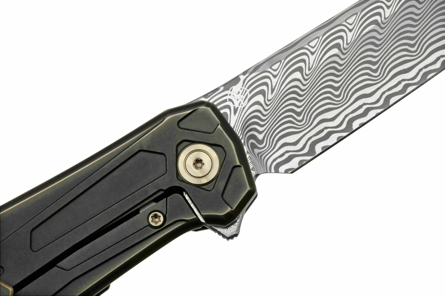 WE Knife Shadowfire WE22035 Bronze And Black Titanium, Hakkapella Damaststeel, Navaja, Diseño De Rafal Brzeski 5 WE Knife Shadowfire WE22035 Bronze And Black Titanium, Hakkapella Damaststeel, Navaja, Diseño De Rafal Brzeski - Imagen 5